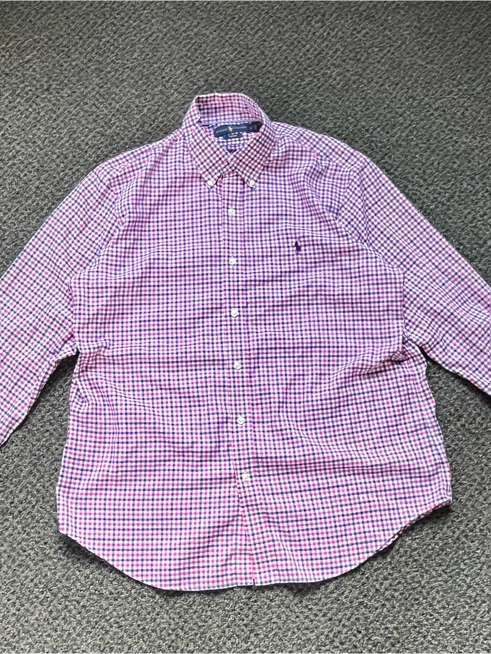 Ralph Lauren Red and Blue Check Button-Down Shirt